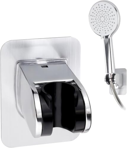 Support Pommeau de Douche Avec Adhésif Puissant, Réglable Support Douche Sans Percage Étanche Support Douchette, Support de Douche Meilleur Que Les...