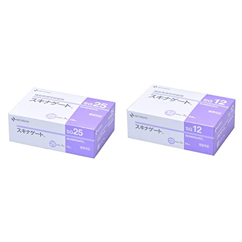 ニチバン 極低刺激性絆創膏 スキナゲート 25mm幅 7m巻き 12巻入り & 極低刺激性絆創膏 スキナゲート 12mm幅 7m巻き 24巻入り【セット買い】