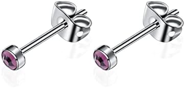 G23 Titan Ohrstecker für Damen Herren Mädchen Ohrringe Hypoallergen Nickelfrei 3mm/4mm/5mm/7mm Kristallohrringe Ohrschmuck Geburtstagsgeschenk