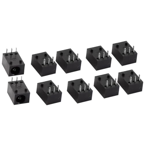 Image of TA-VIGOR 10-Pack 3.5mm x 1.3mm DC Power Jack Socket - 3 Pin PCB Mount Connector for Charger Port & Electronic Repair