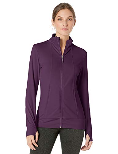 Jockey Women\'s Active Lightweight Mock Neck Zip Up Jacket, Juicy Grape-59700, Small