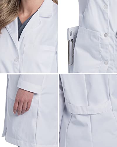 Landau Womens Landau Relaxed Fit 5-Pocket 4-Button Full-Length For Women 3153 Medical Lab Coat, White Twill, 10 Us #TOP3