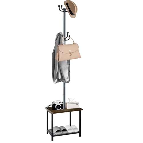 Catálogo para Comprar On-line Bancos con perchero más recomendados. 42 WeGXY - Perchero, árbol de pasillo con banco y almacenamiento de zapatos, percheros independientes, árbol de chamarra con 12 ganchos para sombreros, se utiliza en recámara,...