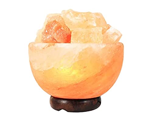 NATURALSAL LAMPADA DI SALE A FORMA BRACIERE CON CRISTALLI DI SALE HIMALAYANO. LAVORATA A MANO. IDEALE PER IL TUO BENESSERE E L'ELEGANZA DELLA TUA CASA.