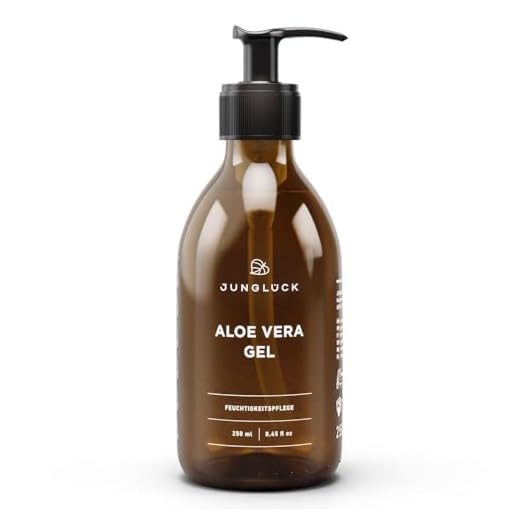 BIO Aloe Vera Gel vegan I ÖKO-TEST Sehr gut I 250 ml Feuchtigkeitspflege für Gesicht, Körper & Haare I Junglück Aloe Vera Gel | Made in Germany