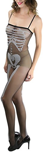 Image of ToBeInStyle Women's Scary Skeleton Leg Bones Halloween Hosiery Tights & Thigh High Stockings