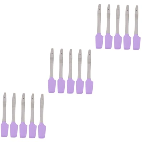 Housoutil 15 Pcs Apply Wax Spatula Beauty Wax Scraper Makeup Scraper Wax Applicator Mini Cosmetic Spatula Wax Strips and Spatula Waxing Wax Spatulas Make up Kit Sponge Purple