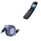 BoxWave Cable Compatible with Samsung E1272 - miniSync, Retractable, Portable Sync Cable