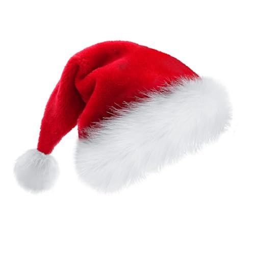 SPDTECH Christmas Hats for Kids Santa Hat Holiday Unisex Velvet Comfort Extra Thicken Fur Xmas Hat for Boys and Girls
