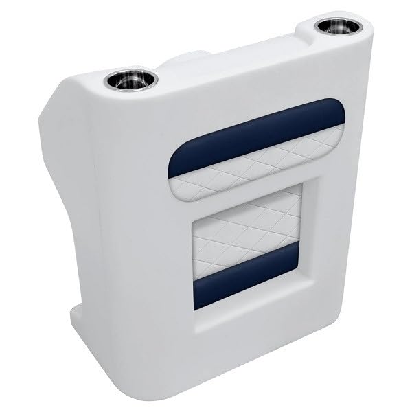 Wise Deluxe DLX1168 Pontoon Boat Steering Console Marine-Grade Vinyl Built-In Cup Holders Removable Panel for Wiring Access Roto-Molded Construction (Brite White/Mariner Blue)