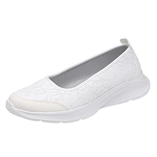 Generisch Zapatos de mujer elegantes y cómodos, zapatillas de suela suave, zapatos informales, mocasines de vestir, zapatillas de deporte, absorción de impactos, zapatillas de correr de un solo color,