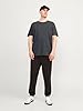 JACK & JONES Men's Jjepaulos Tee SS Crew Neck Noos Pls T-Shirt, Dark Grey Blend, 5XL #3