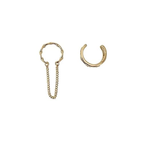 Earrings Long Chain Ear Cuff Set Non-Piercing Clips Fake Cartilage Earring Fake Piercing Clip On Earrings For Women Jewelry By Sgdfdju (Metal Color : Silver) #TOP5