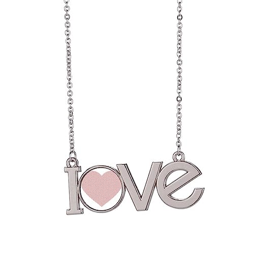 Collier Saint Valentin rouge avec pendentif charm Love : bijou pour femme taille M