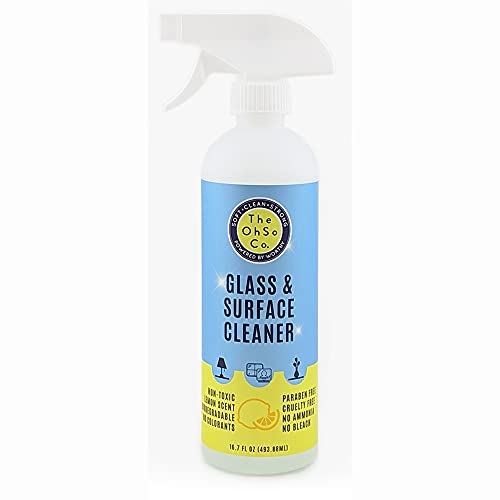 The Ohso Co. Kitchen, Glass & Surface Cleaner 4-Pack, Eco-Friendly Ingredients Pleasant Scent Non-Toxic Biodegradable No Colorants Paraben Free Cruelty Free No Bleach For Countertops, Stovetops, Oven, Glass #TOP2