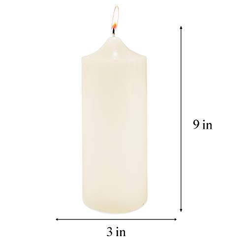 Super Z Outlet 3" X 6" Unscented Ivory Pillar Candle For Weddings, Home Decoration, Relaxation, Spa, Smokeless Cotton Wick. (1 Candle) #TOP7