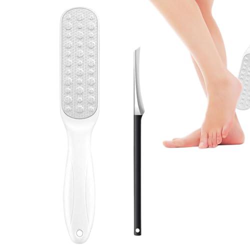 Tuxxjzm Raschietto per calli, raschietto per piedi, 2 pezzi per depuratore per piedi, rimozione della pelle morta, rimozione dei calli dei piedi, esfoliante dei piedi, cura dei piedi, strumenti per