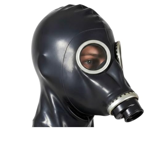 Ichlovdu Echt Latex Maske Erotic Gasmaske Bondage Cosplay Sexspielzeug für Paare für Kostümierung und Rollenspiel