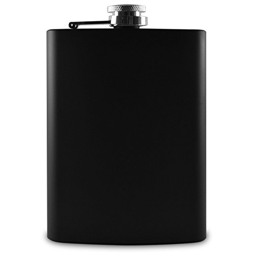 Hip Flask For Liquor For Men And For Women - 304 Stainless Steel Flask - Pocket Flask - Drinking Flask For Whiskey Alcohol Includes Flask Funnel (Leakproof, Rustproof, 8 Ounce, Matte Black) #TOP5
