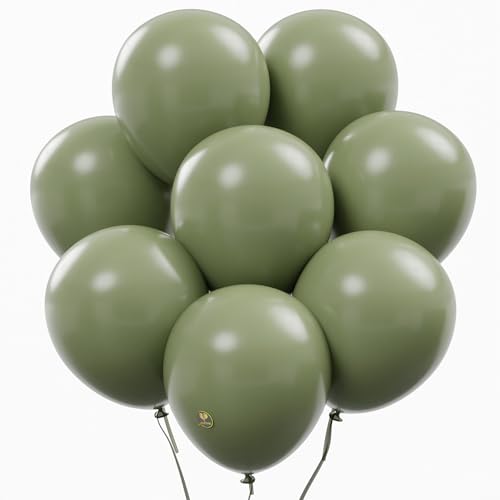 Image of AFTERLOON Biodegradable Natural Rubber Latex Balloons 50 pcs Sage Green 10 Inch, Plastic-Free Alternative Matte Color Durable Thickened Extra Strong Helium Float, for Garland Arch Wedding Decor