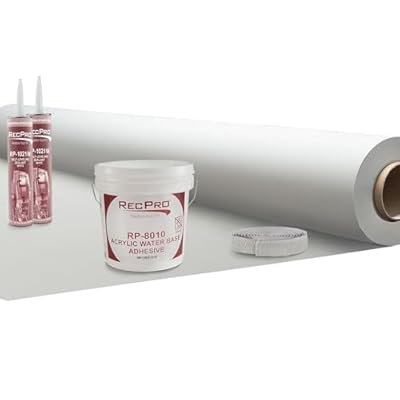 RecPro Extreme Duty RV Camper Rubber Roof Kit 9.5' Wide x 5 ft - 40 ft | 1 Gallon 8010 | 2 Tubes 1021 | 1 Roll of Butyl 30' | PVC Rubber Roof (5 ft) | Made in USA