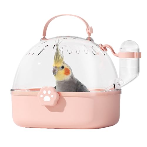 鳥の旅行ケージ、小航空会社のケース、水筒付きポータブルコンパクトキャリア、7.24x6.42x6.69インチ屋外の野生の小さなパロキエットに最適、鳥のための旅行に優しいペットキャリア