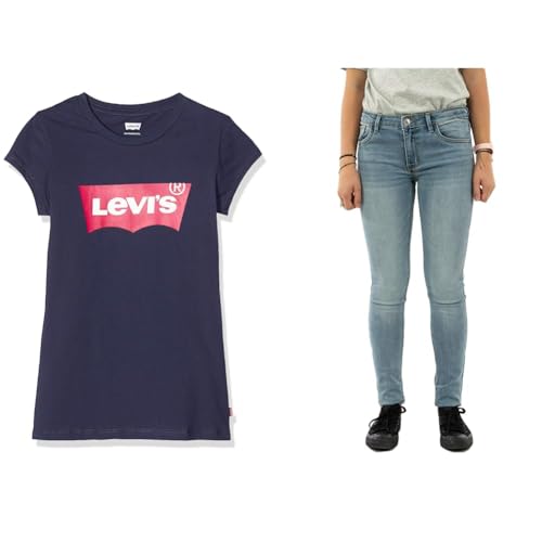 Tee-shirt batwing et jean super skinny fille LVG E4234 710 denim stretch