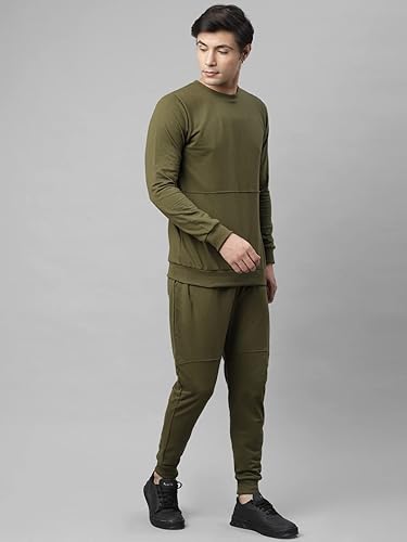 Image of Rigo Round Neck Full Sleeve Terry Track Suit For Men | Regular Fit Plus Sizes Tracksuit for Men's | Co-ord Set For Men