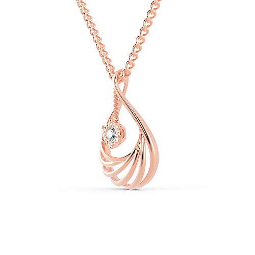 Vvs Certified Solitaire Style Necklace 18K White/Yellow/Rose Gold 0.1 Carat Natural Diamond Pendant With 18K Rhodium Plated Rose Gold Chain/Diamond Necklace For Women #TOP1