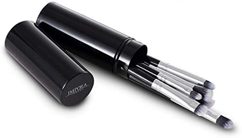 Eye Makeup Brush Set by Impora London. Includes - Eyeshadow Brushes, Blending Brush, Pencil Brush, Eyeliner Brush & more [7 Brushes + Metal Case]. Perfect for Travel