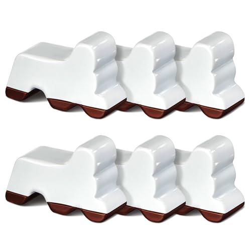 Kigeli 6 Pcs Resin Garden Pot Feet for Outdoor Planters 3 Inch Long 1.5 Inch Tall Flower Handmade Elevator Plant Feet Frost Proof Lifter for 14-20 in Pot(White)