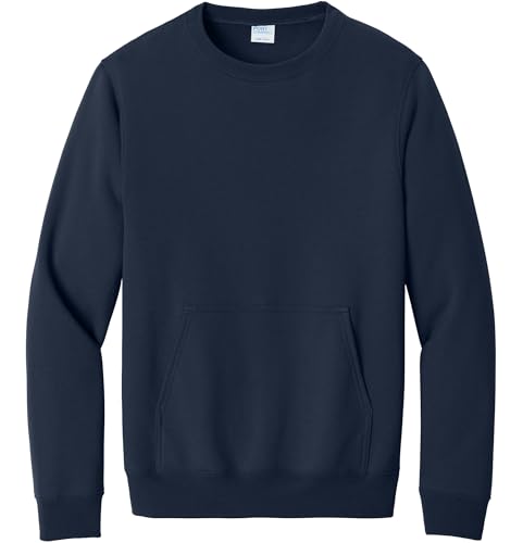 Port & Co Core Fleece Crewneck Pocket Sweatshirt-PC78PKT4
