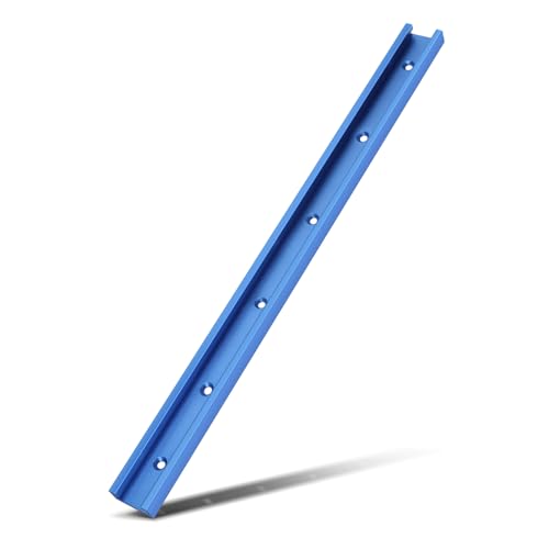 Herramienta de Plantilla de Inglete de Riel en T, Herramientas de Plantilla de Riel de Inglete con Ranura en T de Aluminio Azul para Mesa de Enrutador de Carpintería ((Un