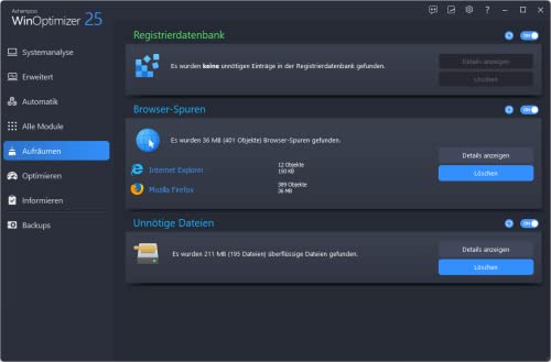 WinOptimizer 25 - 3 USER Lizenz - Tuning für Windows 11 10 8.1 8 7 - unbegrenzte Laufzeit - Image 7