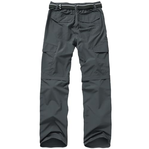 Mens Hiking Pants Quick Dry Lightweight Fishing Convertible Zip Off Safari Trousers2
