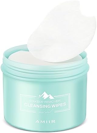AMIIR 100's Jar Pre-Moistened Face Makeup Remover Wipes Sensitive Skin All-In-One Facial Cleansing Hydrating NO-DRY-OUT Gentle Alcohol-Free, 1 Jar