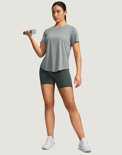 Image of Women's Short Sleeve Workout Shirts UPF 50+ Sun Protection T-Shirts Quick Dry Breathable Gym Running Hiking Tops for Women