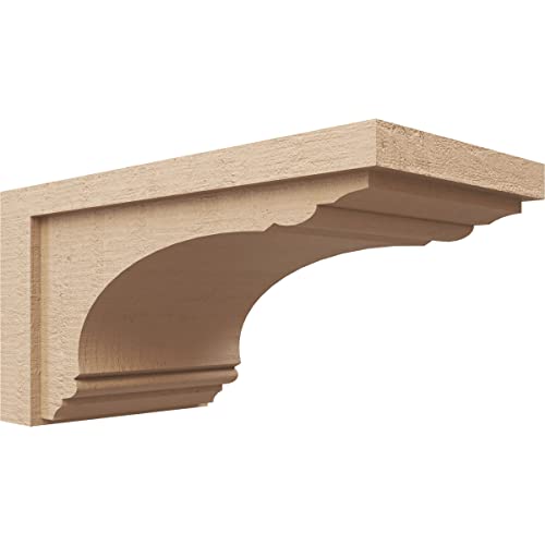 10"W x 20"D x 10"H Wide Warren Rough Cedar Woodgrain TimberThane Corbel, Primed Tan