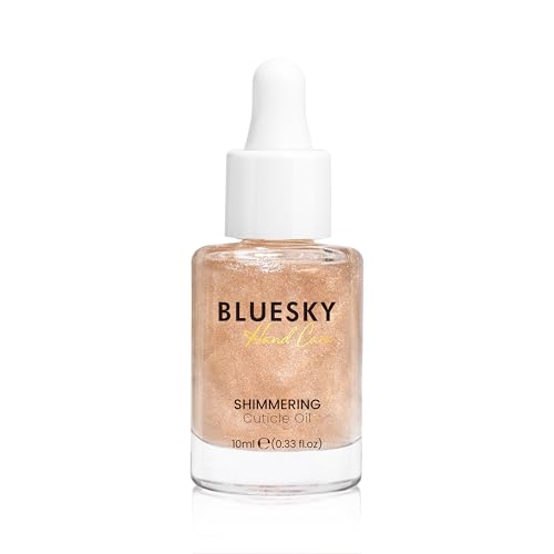 Bluesky Shimmering Cuticle Oil for Nails 10ml - Nail Oil with Jojoba Vitamin E - Hydrating Shimmer Cuticle Care for Glowing Nails - Natural Nail Treatment