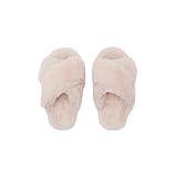 Papinelle Women's Sheepy Crossover Slides in Pink, Medium