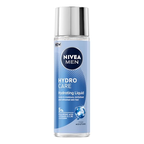 NIVEA MEN Hydrocare Hydrating Liquid Moisturiser (100ml) Dry Skin Moisturiser For Men Lightweight And Deeply Hydrating Face Lotion Mega Moisture Technology Formula