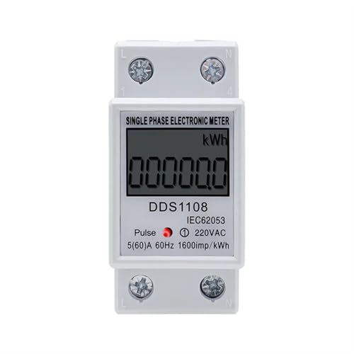 Compteur d'énergie monophasé LCD 220V Watt-Heure numérique Rail Din 60A