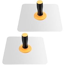 PINGEUI 2 PCS 12 x 12 Inches Drywall Hawk, Solid Aluminium Plastering Hawk, Masonry Hawk with Comfortable Grip Handle and Round Edges for Cement, Mortar, Drywall