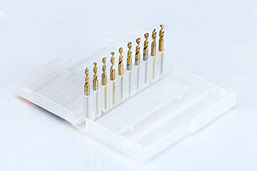Punte da trapano for fresa, punta for incisione, 10 pezzi Mini punta da trapano for PCB in carburo di titanio con rivestimento in titanio da 2,2 mm a 3,175 mm Utensile CNC for circuito stampato Set di