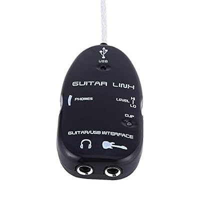Vikye Professional USB Guitar Cable, Cable-to-USB Guitar Interface Cable Link Audio for PC Recording Adapter, Guitar Adapter
