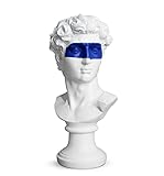 Acrodi 15.4 Inch Greek White Mask David Man Statue Classic Resin Roman Sculpture Gypsum Statue Figurine Crafts Home Décor
