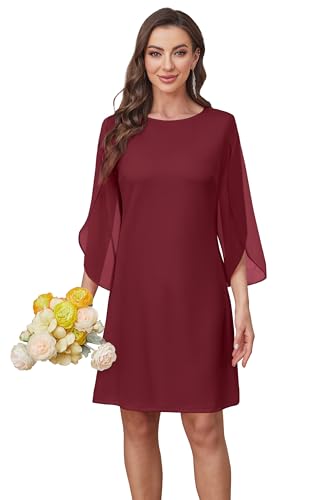 Image of RUMIA Womens Cocktail Dresses Flutter Sleeve Wedding Guest Dresses for Women 2026 Trendy