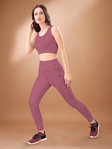 Image of High-Waist Track Suit, Co-ord Set for Women's, Gym wear 2-Piece Workout Set, Sports Bra and Bottom Set, Sports Running Suits, Yoga Wear