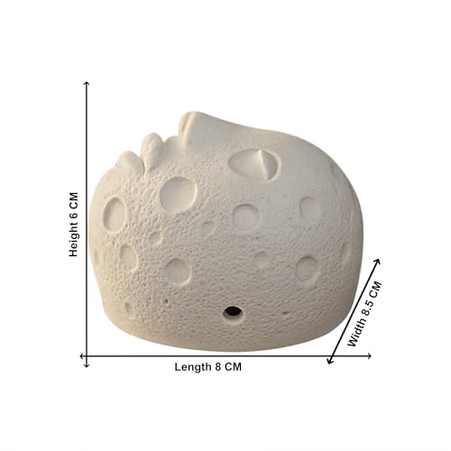 Image of CraftVatika Ceramic Moon Face Incense Holder with Plate, Home Decoration Items for Living Room, Meditation Yoga Spiritual Aromatherapy Home Decor, Resin Incense Burner, Decorative Showpiece