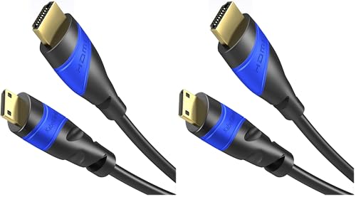 Cable Mini HDMI a HDMI 5m KabelDirekt 4K Ultra HD Ethernet Paquete de 2